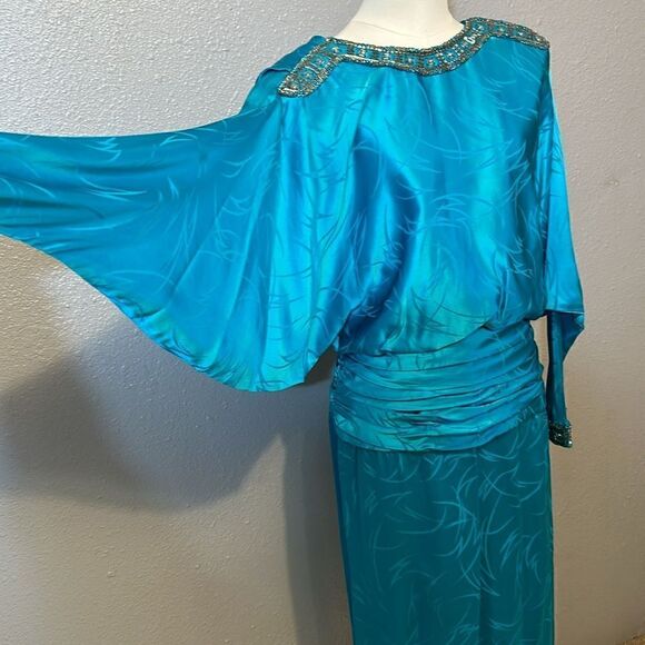 Vintage Francesca of Damon for starington women’s silk midi dress size 10 - Picture 4 of 12